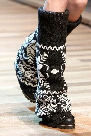 ロングブーツ Dolce & Gabbana Stretch Jersey Cuissard Boot Dolce & Gabbana D&G F/W 2010 Leg Warmer Sweater Boot Heels
